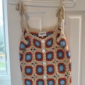 FRNCH Multicolor Crochet Tank Top